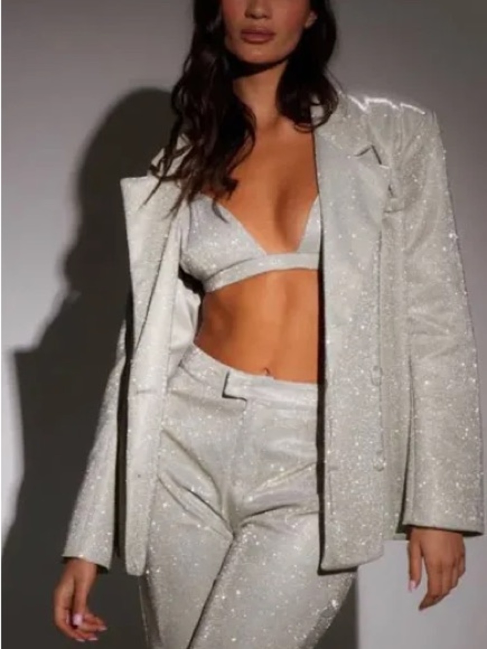 SLA THE LABEL Paloma Blazer —Sparkle Women's Sequin Blazer Jacket
